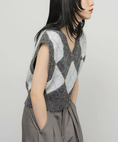 KBF / ケービーエフ ベスト | アーガイルニットベスト | 詳細12