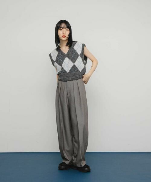 KBF / ケービーエフ ベスト | アーガイルニットベスト | 詳細14