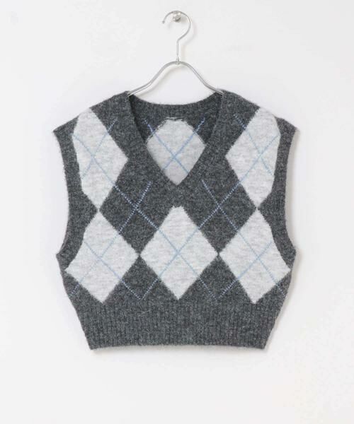 KBF / ケービーエフ ベスト | アーガイルニットベスト | 詳細17