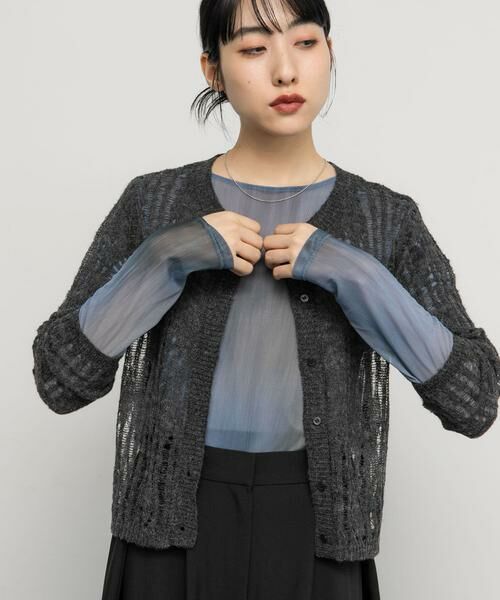 KBF / ケービーエフ カーディガン・ボレロ | ニットカーディガンSETシアートップス | 詳細1