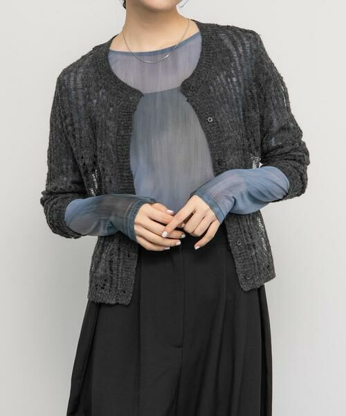 KBF / ケービーエフ カーディガン・ボレロ | ニットカーディガンSETシアートップス | 詳細3