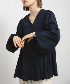 KBF / ケービーエフ シャツ・ブラウス | Vネックボリュームブラウス