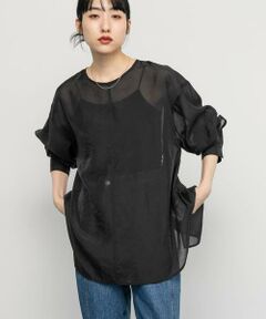 KBF / ケービーエフ シャツ・ブラウス | バックデザインシアーブラウス