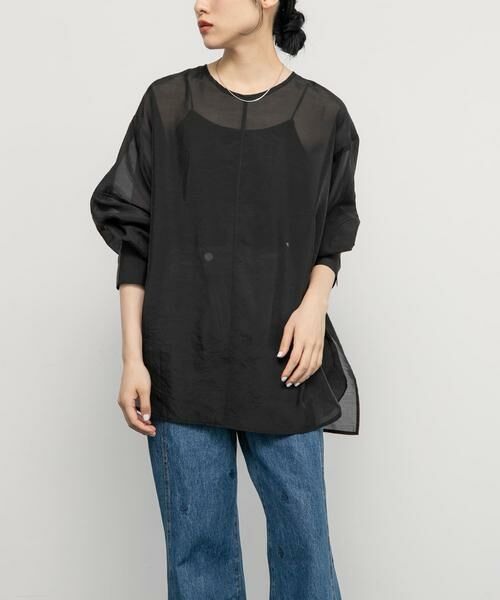 KBF / ケービーエフ シャツ・ブラウス | バックデザインシアーブラウス | 詳細9