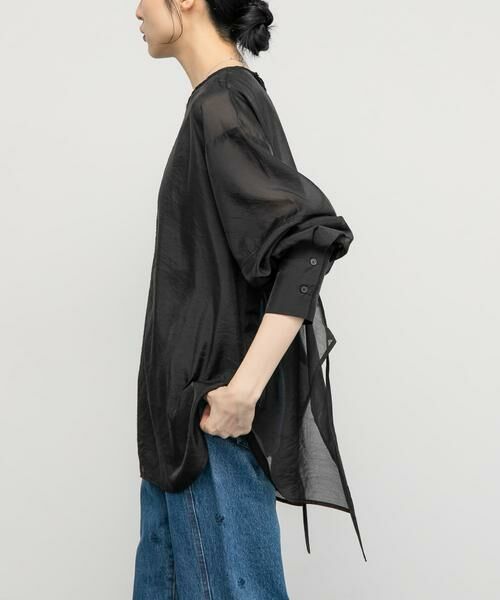 KBF / ケービーエフ シャツ・ブラウス | バックデザインシアーブラウス | 詳細10