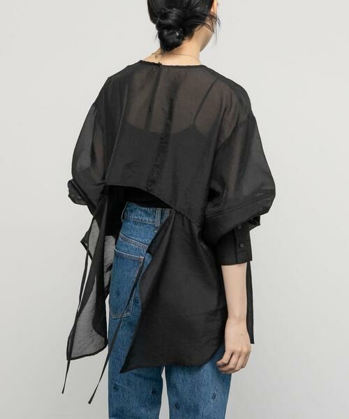 KBF / ケービーエフ シャツ・ブラウス | バックデザインシアーブラウス | 詳細11