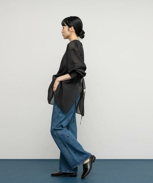 KBF / ケービーエフ シャツ・ブラウス | バックデザインシアーブラウス | 詳細13