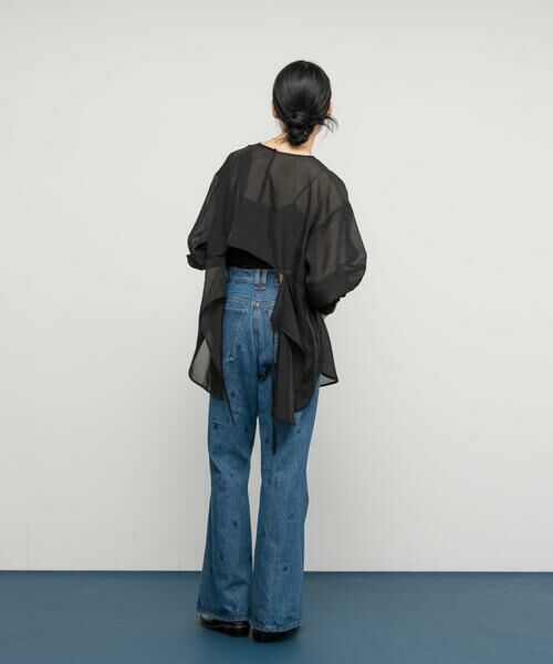 KBF / ケービーエフ シャツ・ブラウス | バックデザインシアーブラウス | 詳細14