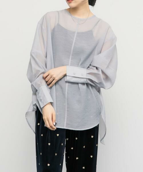 KBF / ケービーエフ シャツ・ブラウス | バックデザインシアーブラウス | 詳細17