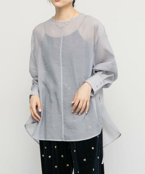 KBF / ケービーエフ シャツ・ブラウス | バックデザインシアーブラウス | 詳細18