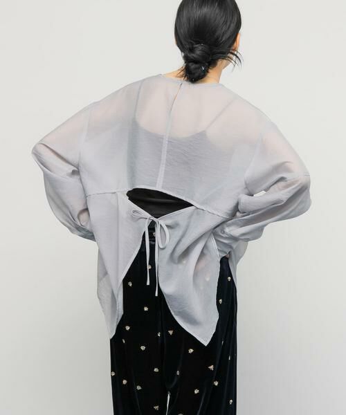 KBF / ケービーエフ シャツ・ブラウス | バックデザインシアーブラウス | 詳細19
