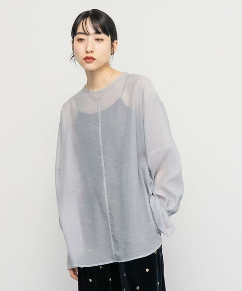 KBF / ケービーエフ シャツ・ブラウス | バックデザインシアーブラウス | 詳細20