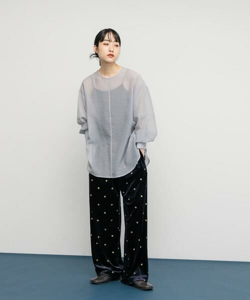 KBF / ケービーエフ シャツ・ブラウス | バックデザインシアーブラウス | 詳細21