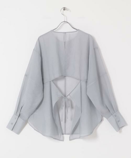 KBF / ケービーエフ シャツ・ブラウス | バックデザインシアーブラウス | 詳細25