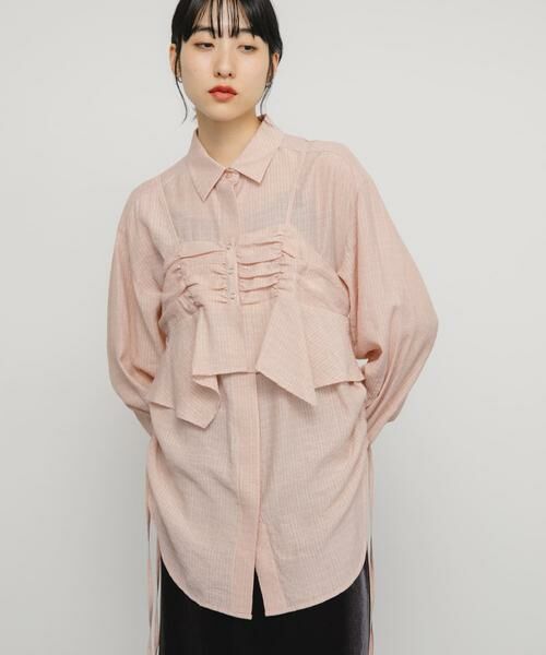 KBF / ケービーエフ シャツ・ブラウス | ビスチェSETドロストシャツ | 詳細2