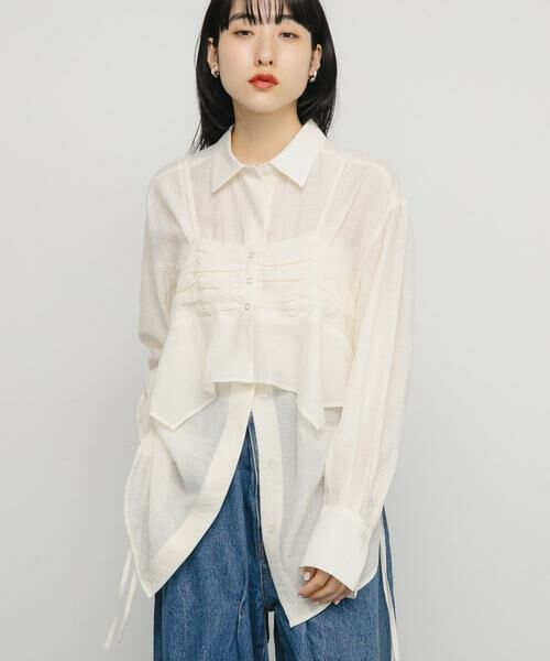 KBF / ケービーエフ シャツ・ブラウス | ビスチェSETドロストシャツ | 詳細16