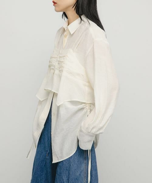 KBF / ケービーエフ シャツ・ブラウス | ビスチェSETドロストシャツ | 詳細18