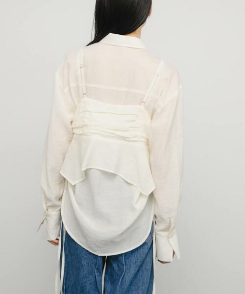 KBF / ケービーエフ シャツ・ブラウス | ビスチェSETドロストシャツ | 詳細19