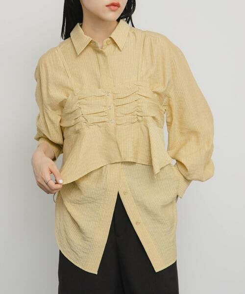 KBF / ケービーエフ シャツ・ブラウス | ビスチェSETドロストシャツ | 詳細24