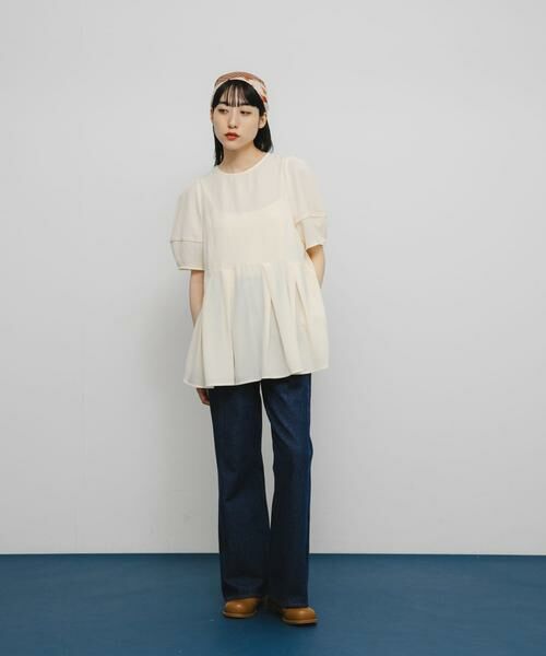 KBF / ケービーエフ シャツ・ブラウス | ボリュームスリーブペプラムトップス | 詳細4