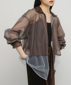 KBF / ケービーエフ シャツ・ブラウス | チュールレイヤードシャツ