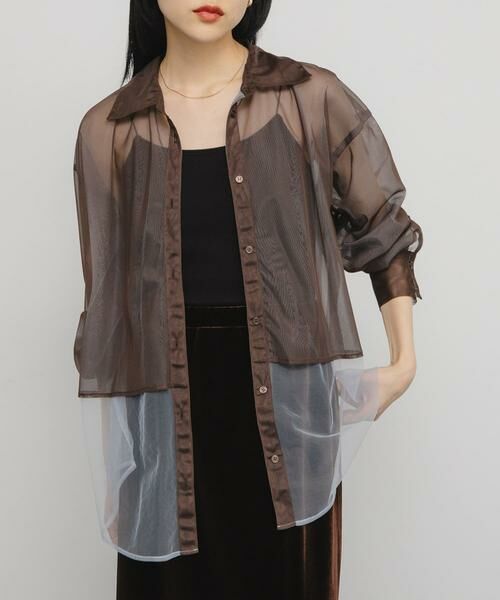 KBF / ケービーエフ シャツ・ブラウス | チュールレイヤードシャツ | 詳細1