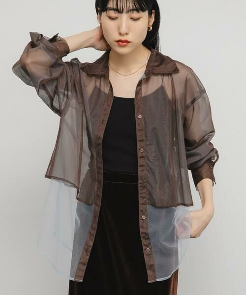 KBF / ケービーエフ シャツ・ブラウス | チュールレイヤードシャツ | 詳細2