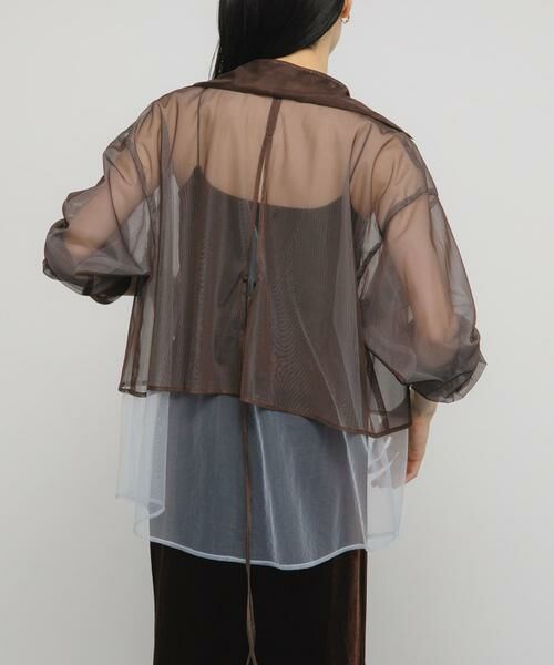 KBF / ケービーエフ シャツ・ブラウス | チュールレイヤードシャツ | 詳細4