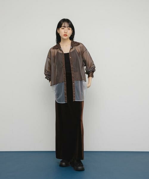 KBF / ケービーエフ シャツ・ブラウス | チュールレイヤードシャツ | 詳細5