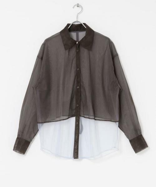 KBF / ケービーエフ シャツ・ブラウス | チュールレイヤードシャツ | 詳細6