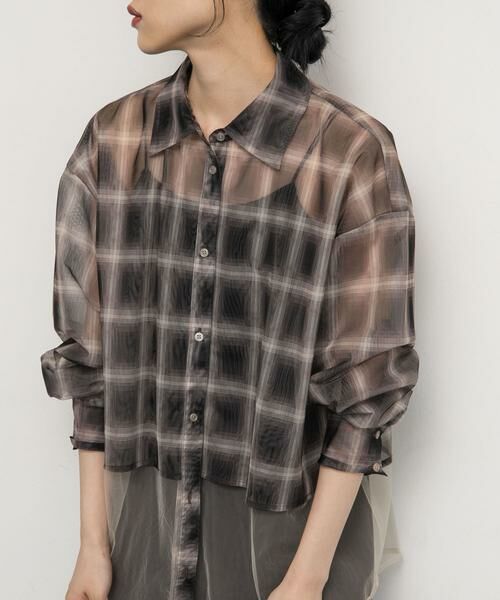 KBF / ケービーエフ シャツ・ブラウス | チュールレイヤードシャツ | 詳細8