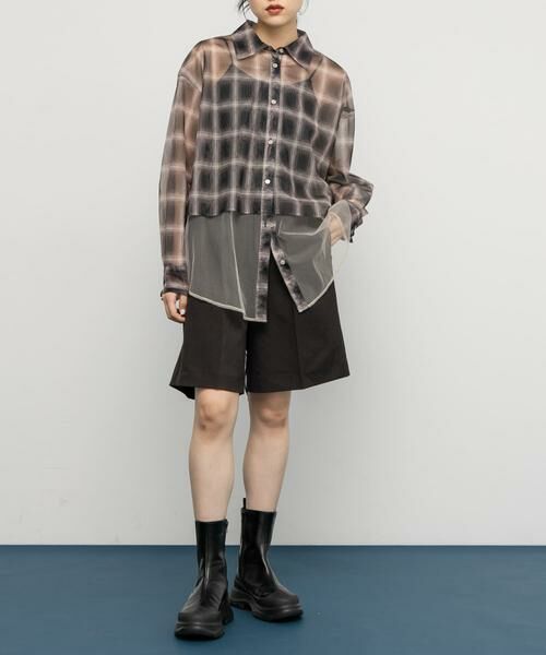 KBF / ケービーエフ シャツ・ブラウス | チュールレイヤードシャツ | 詳細10