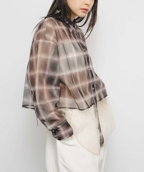 KBF / ケービーエフ シャツ・ブラウス | チュールレイヤードシャツ | 詳細11