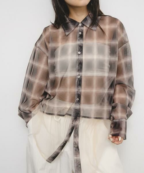 KBF / ケービーエフ シャツ・ブラウス | チュールレイヤードシャツ | 詳細12