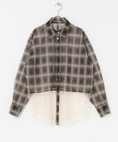 KBF / ケービーエフ シャツ・ブラウス | チュールレイヤードシャツ | 詳細14