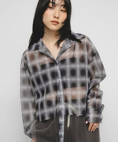 KBF / ケービーエフ シャツ・ブラウス | チュールレイヤードシャツ | 詳細28