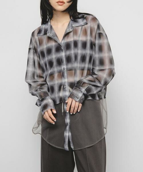 KBF / ケービーエフ シャツ・ブラウス | チュールレイヤードシャツ | 詳細29