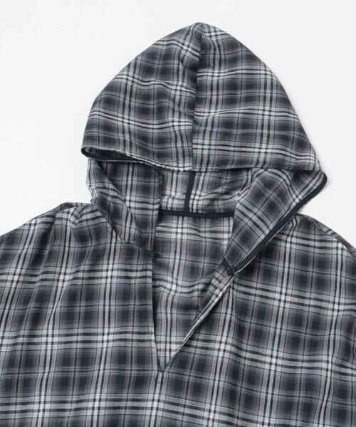 KBF / ケービーエフ シャツ・ブラウス | シアーチェックフーディーシャツ | 詳細11