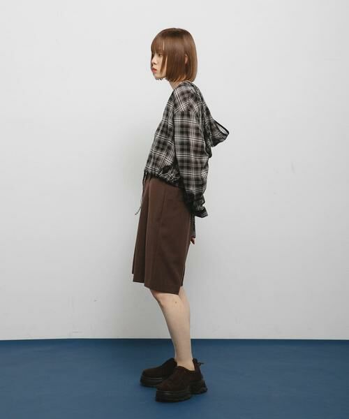 KBF / ケービーエフ シャツ・ブラウス | シアーチェックフーディーシャツ | 詳細23