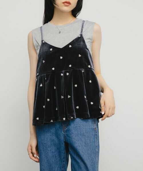 KBF / ケービーエフ キャミソール・チューブトップ | 2WAYベロアビスチェ | 詳細24