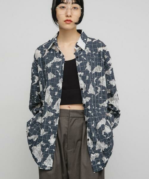 KBF / ケービーエフ シャツ・ブラウス | ステッチングチェックシャツ | 詳細2