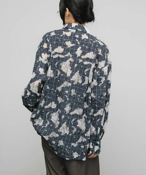 KBF / ケービーエフ シャツ・ブラウス | ステッチングチェックシャツ | 詳細3