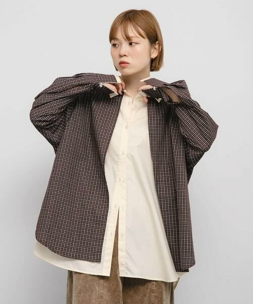 KBF / ケービーエフ シャツ・ブラウス | チェックレイヤードBIGシャツ | 詳細2