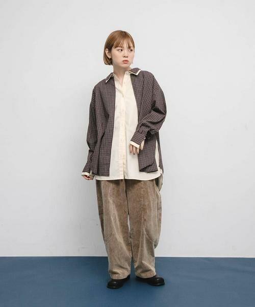 KBF / ケービーエフ シャツ・ブラウス | チェックレイヤードBIGシャツ | 詳細5