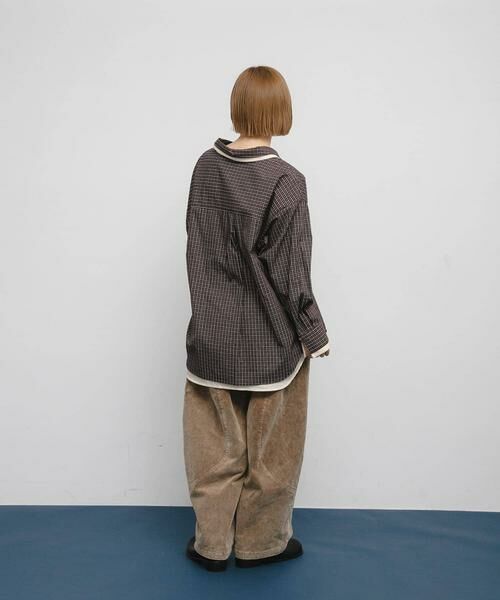 KBF / ケービーエフ シャツ・ブラウス | チェックレイヤードBIGシャツ | 詳細6