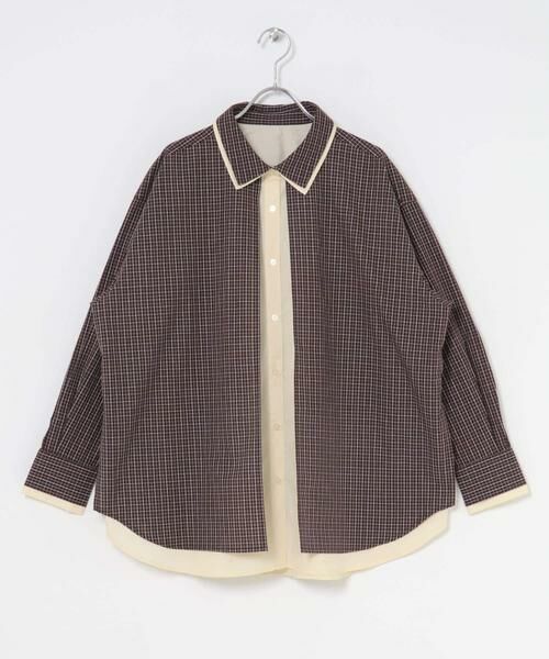 KBF / ケービーエフ シャツ・ブラウス | チェックレイヤードBIGシャツ | 詳細7