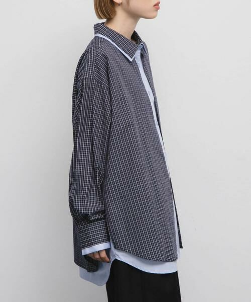 KBF / ケービーエフ シャツ・ブラウス | チェックレイヤードBIGシャツ | 詳細10
