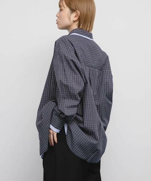 KBF / ケービーエフ シャツ・ブラウス | チェックレイヤードBIGシャツ | 詳細12