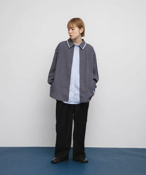 KBF / ケービーエフ シャツ・ブラウス | チェックレイヤードBIGシャツ | 詳細13