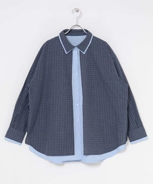 KBF / ケービーエフ シャツ・ブラウス | チェックレイヤードBIGシャツ | 詳細15